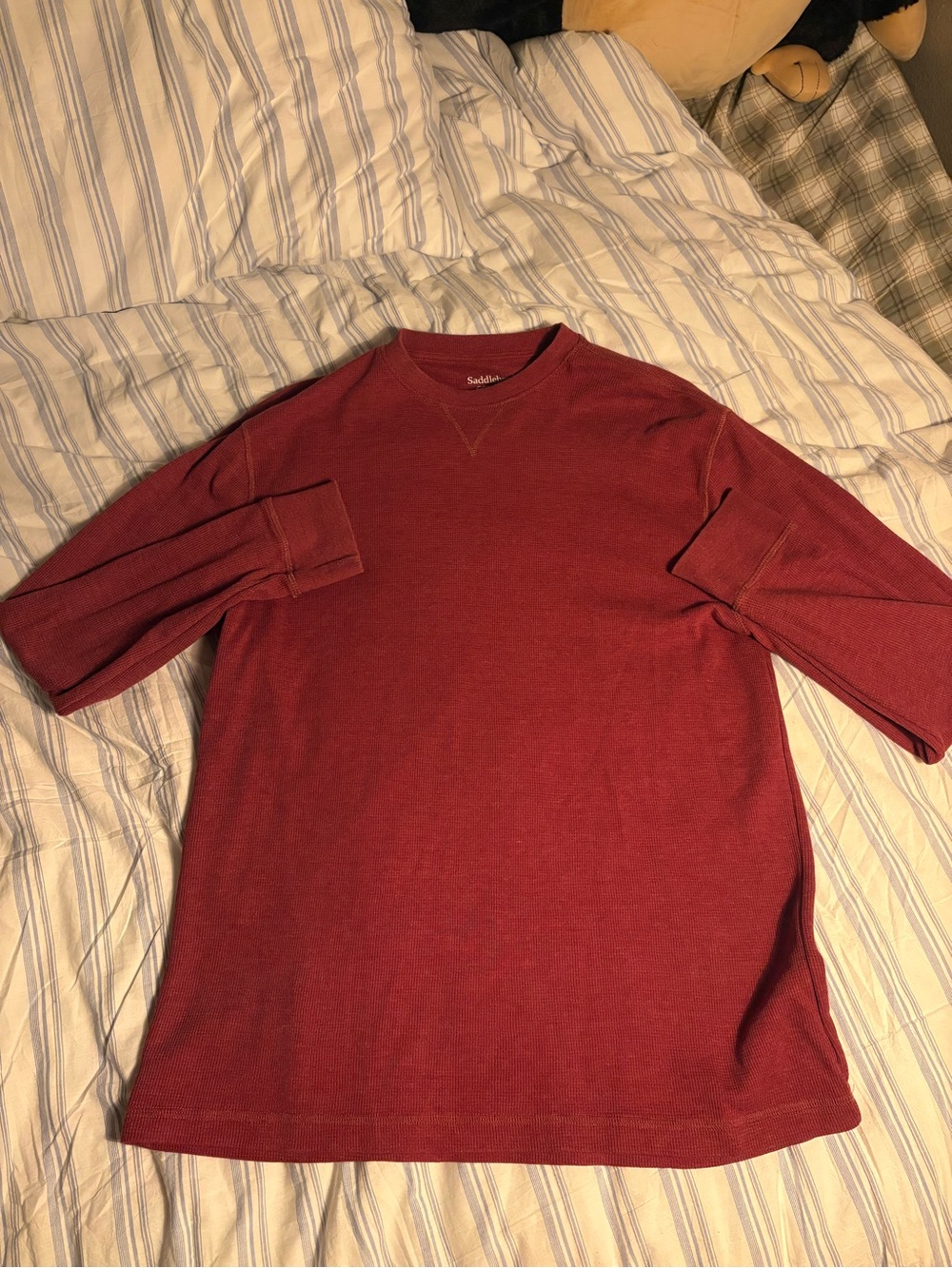 Saddlebred Men's Crewneck Sweater in Burgundy Red